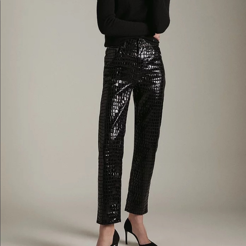 Nwt top shop faux croc straight leg pants